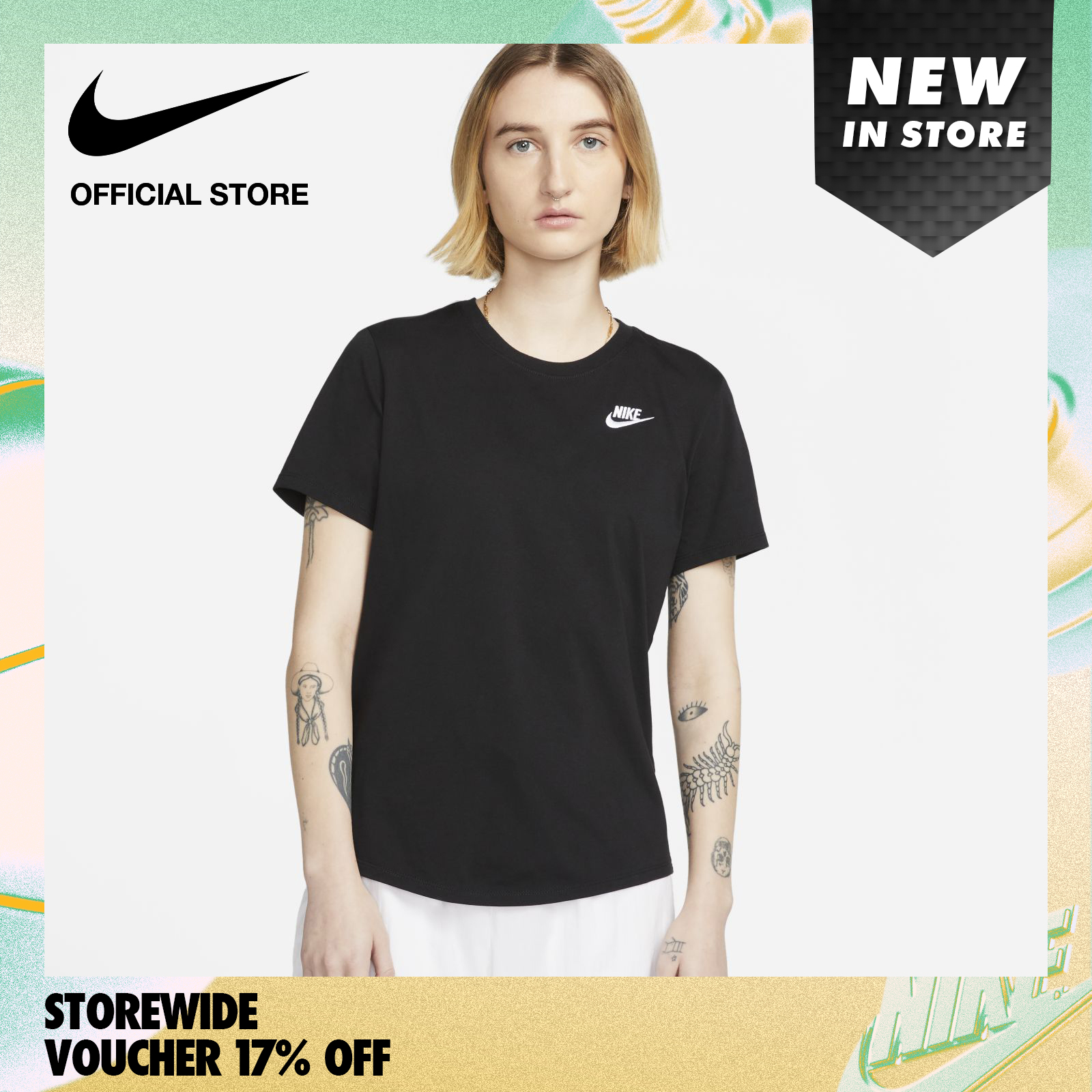Nike Women's Sportswear Club Essentials T-Shirt - Black