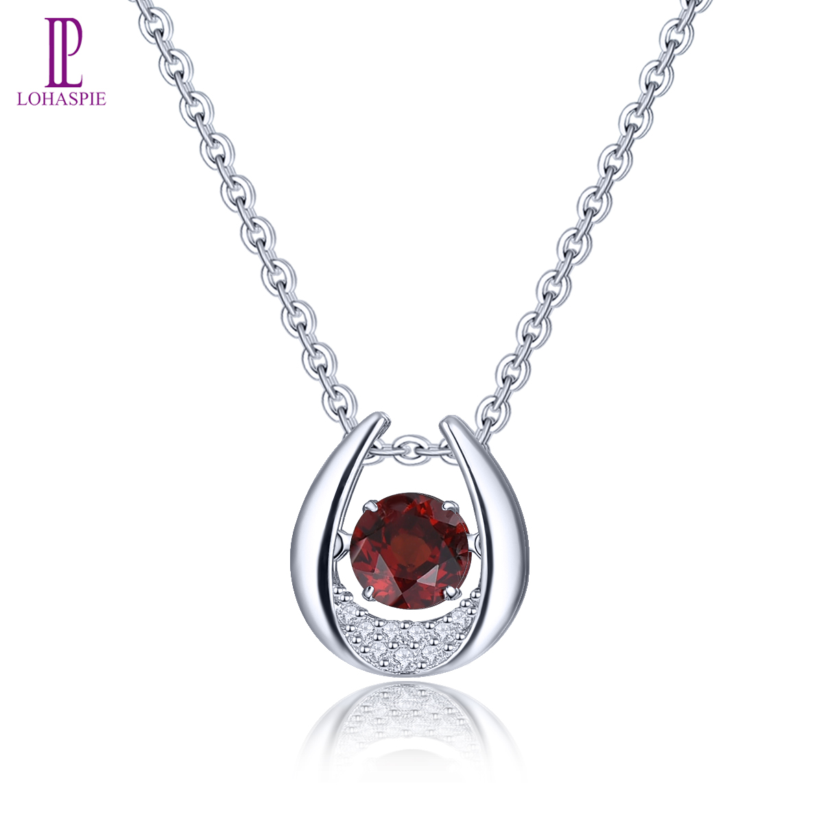 Real Solid 925 Sterling Silver Natural Garnet Pendant Gemstone Pendant For Women 925 Silver Jewelry Gifts Birthday